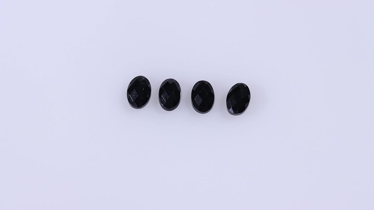 Thai Black Spinel Set of 4 (Ovl 6x4 mm) 1.70 ctw