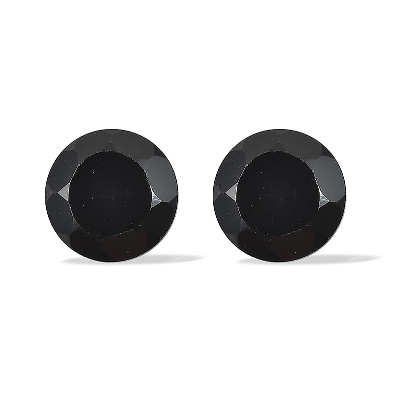 Thai Black Spinel Set of 2 (Rnd 5 mm) 1.88 ctw