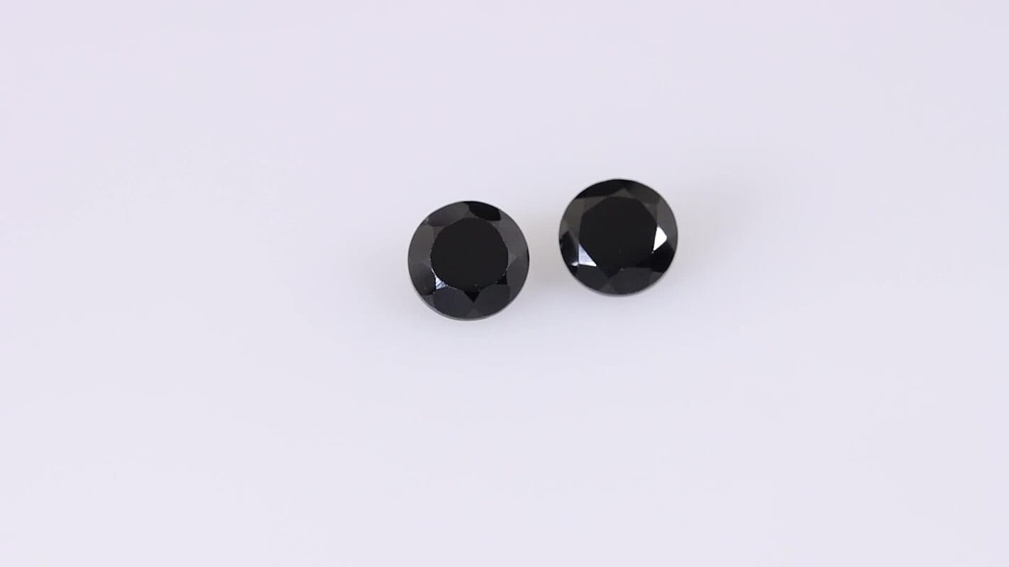 Thai Black Spinel Set of 2 (Rnd 5 mm) 1.88 ctw
