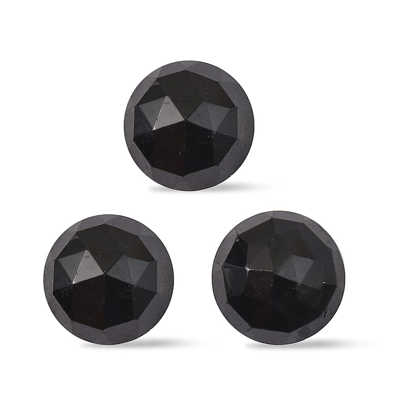 Thai Black Spinel Set of 3 (Rnd 5 mm) 1.66 ctw