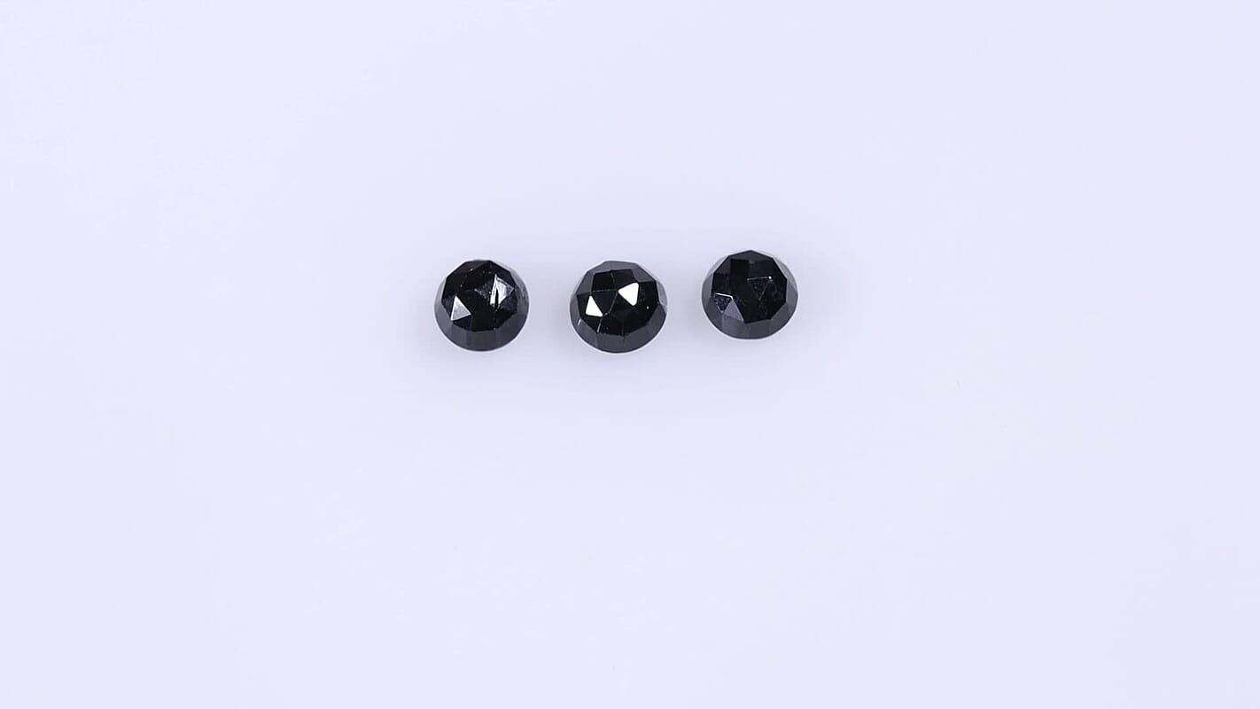Thai Black Spinel Set of 3 (Rnd 5 mm) 1.66 ctw