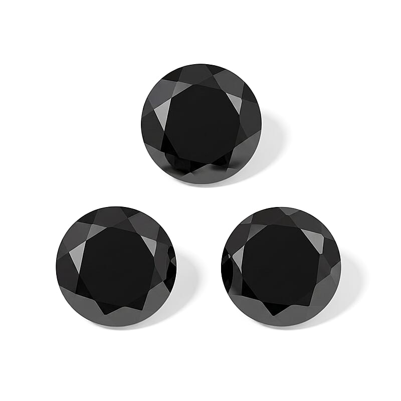 AA Thai Black Spinel Set of 3 (Rnd 6 mm) 2.91 ctw