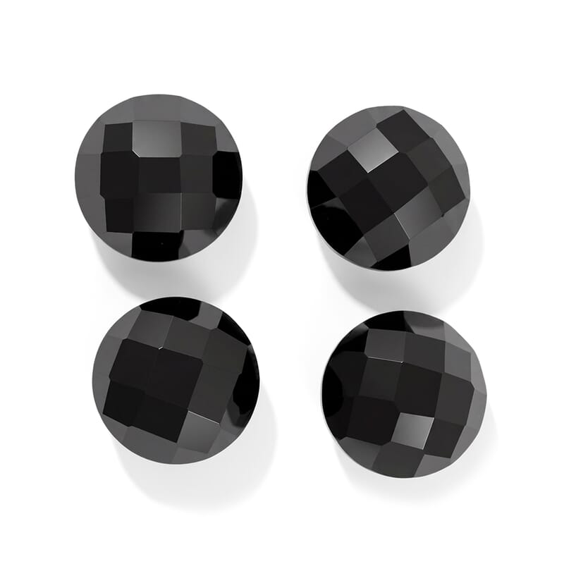 Thai Black Spinel Set of 4 (Rnd 8 mm) 8.20 ctw