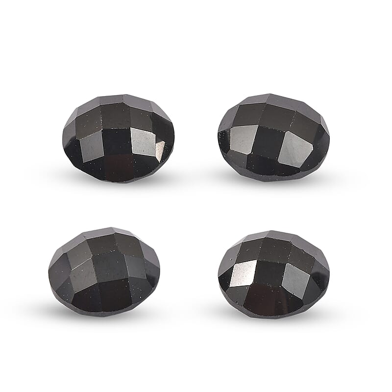 Thai Black Spinel Set of 4 (Rnd 8 mm) 8.20 ctw