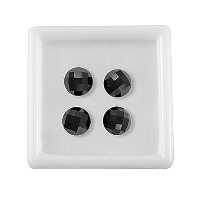 Thai Black Spinel Set of 4 (Rnd 8 mm) 8.20 ctw