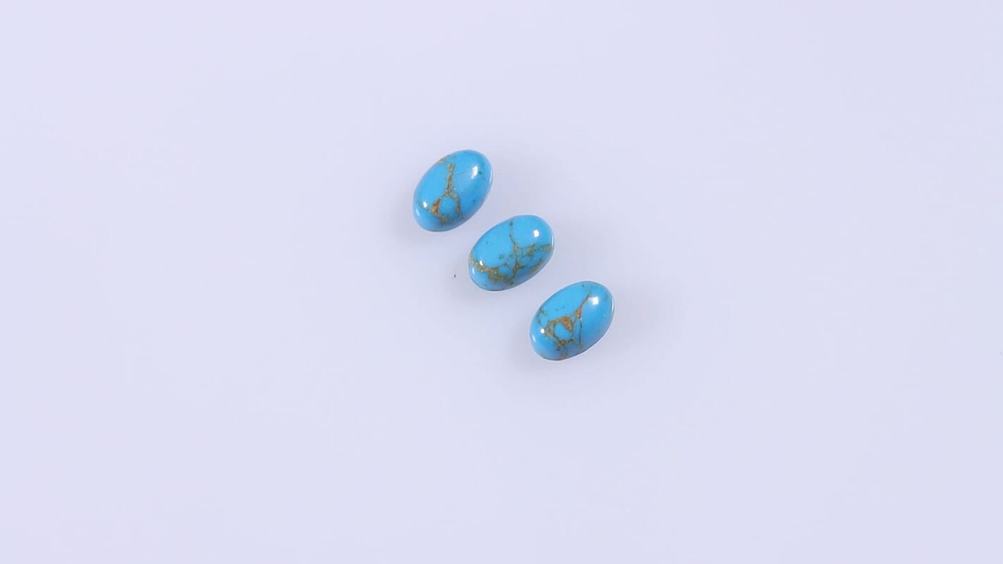 Blue Mojave Turquoise Set of 3 (Ovl 6x4 mm) 1.17 ctw