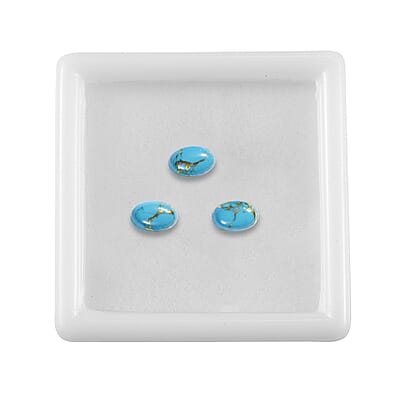 Blue Mojave Turquoise Set of 3 (Ovl 6x4 mm) 1.17 ctw