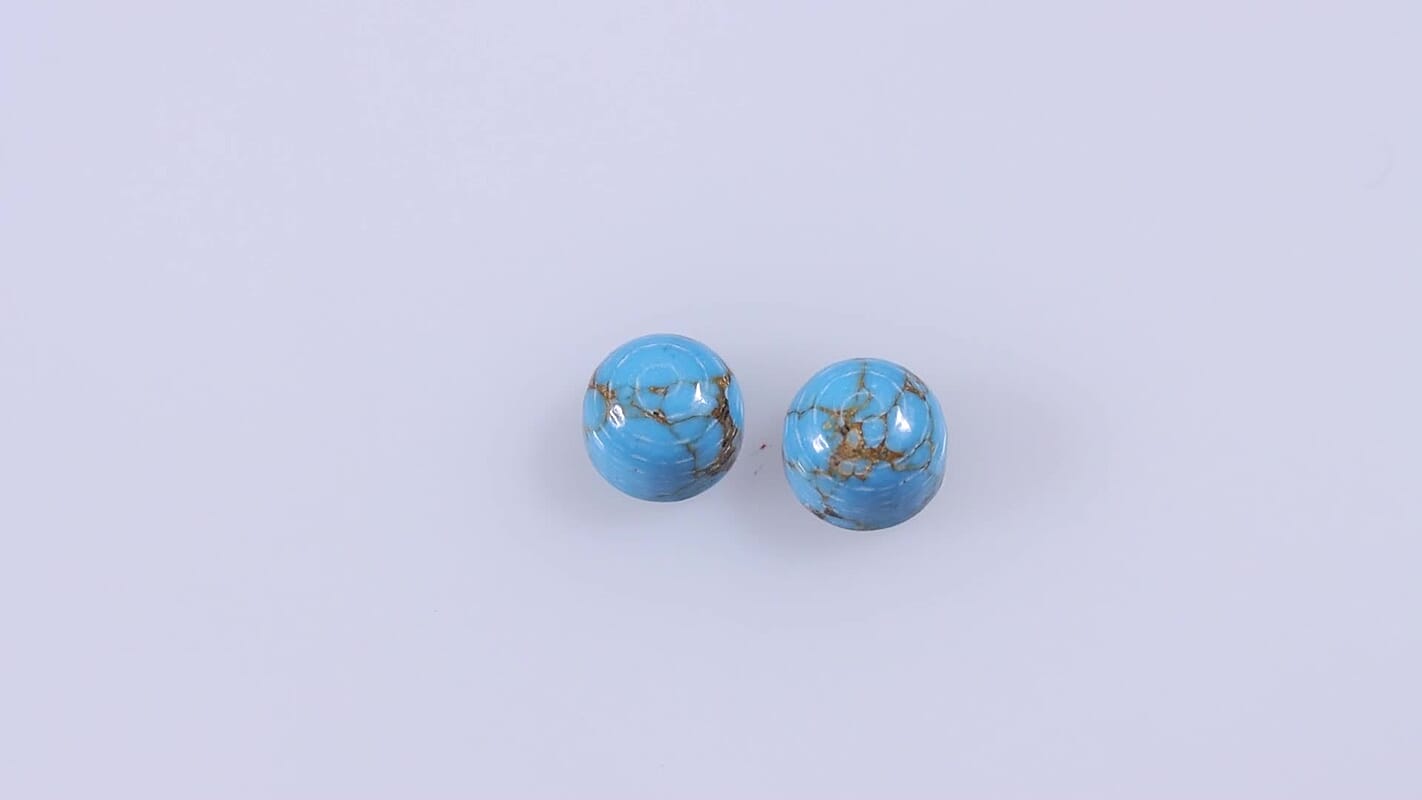 Blue Mojave Turquoise Set of 2 (Rnd 5 mm) 1.02 ctw