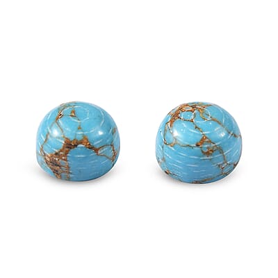 Blue Mojave Turquoise Set of 2 (Rnd 5 mm) 1.02 ctw