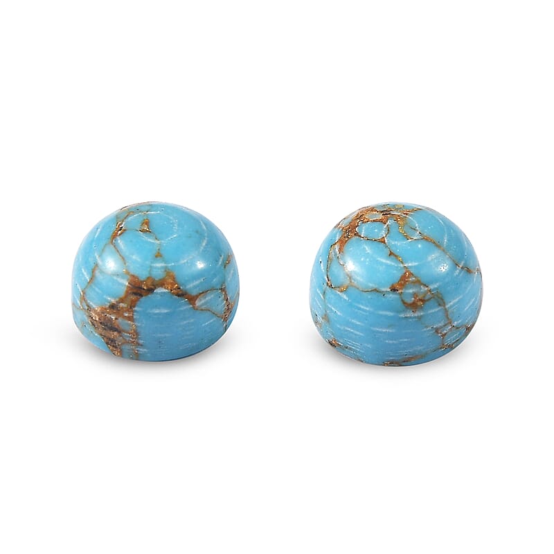 Blue Mojave Turquoise Set of 2 (Rnd 5 mm) 1.02 ctw