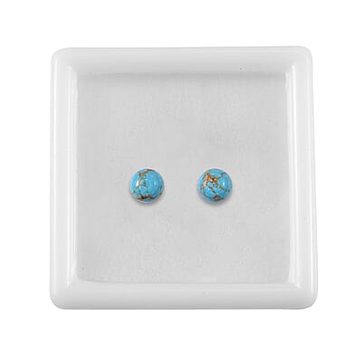 Blue Mojave Turquoise Set of 2 (Rnd 5 mm) 1.02 ctw