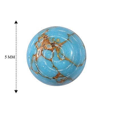 Blue Mojave Turquoise Set of 2 (Rnd 5 mm) 1.02 ctw