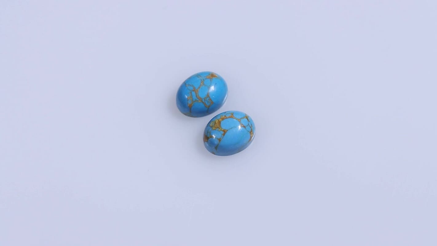 Blue Turquoise Set of 2 (Ovl 9x7 mm) 3.14 ctw