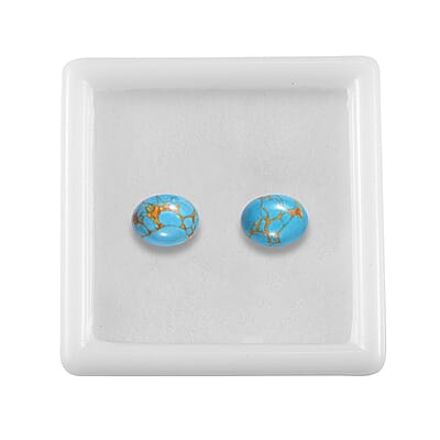 Blue Turquoise Set of 2 (Ovl 9x7 mm) 3.14 ctw