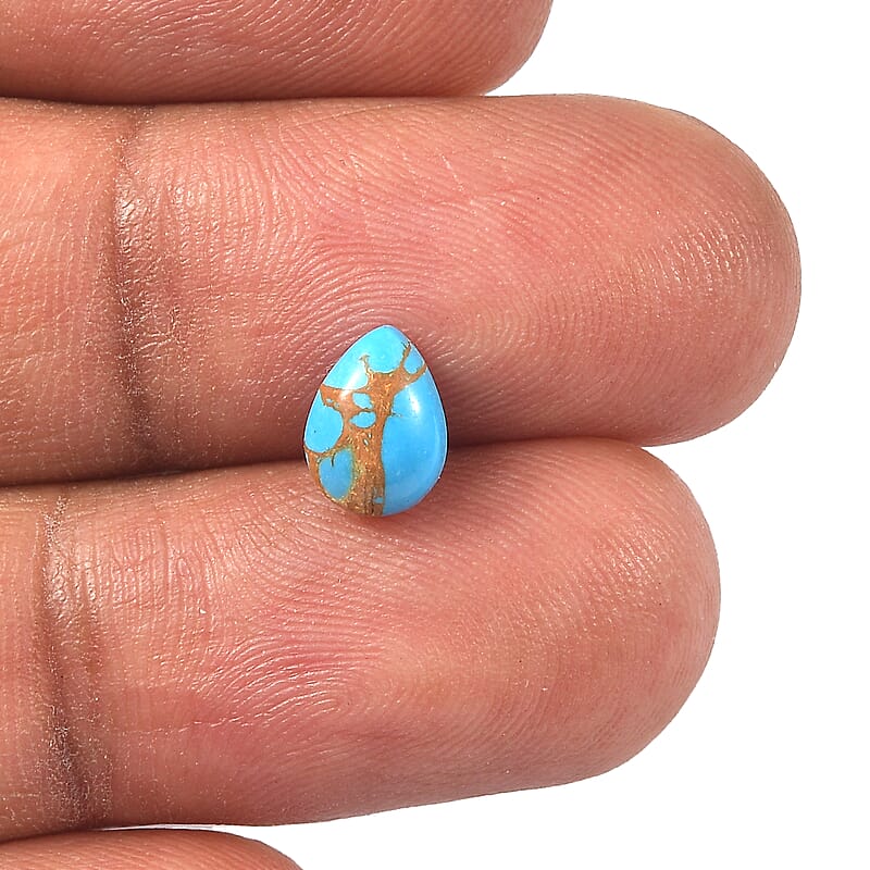 Blue Turquoise Set of 2 (Pear 8x6 mm) 1.37 ctw