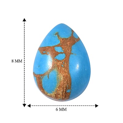 Blue Turquoise Set of 2 (Pear 8x6 mm) 1.37 ctw
