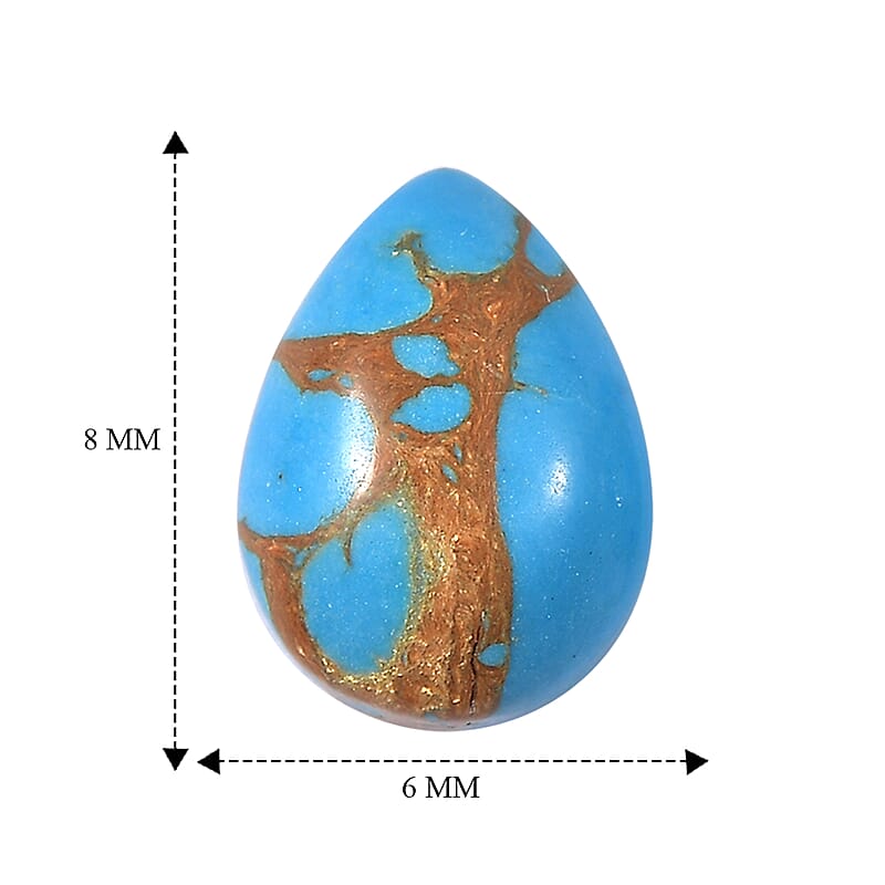 Blue Turquoise Set of 2 (Pear 8x6 mm) 1.37 ctw