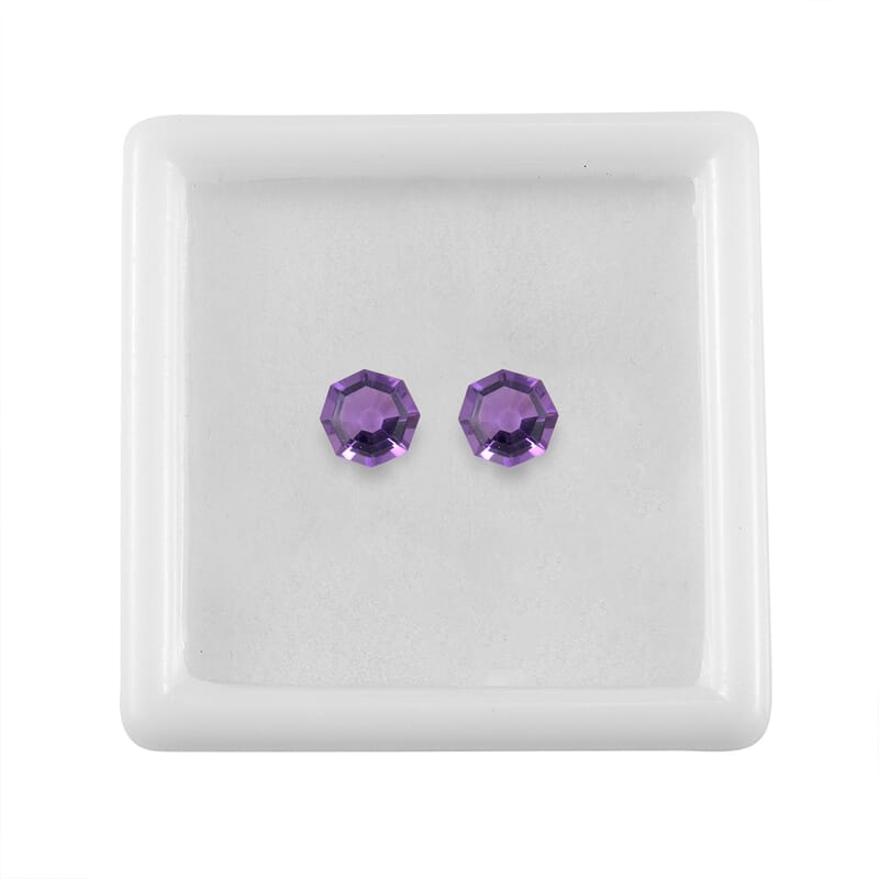 AA Bolivian Amethyst Set of 2 (Octagon) 1.33 ctw