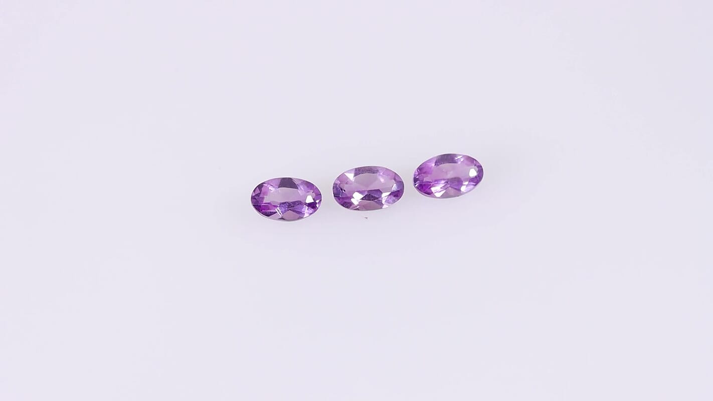 Bolivian Amethyst Set of 3 (Ovl 5x3 mm) 0.52 ctw