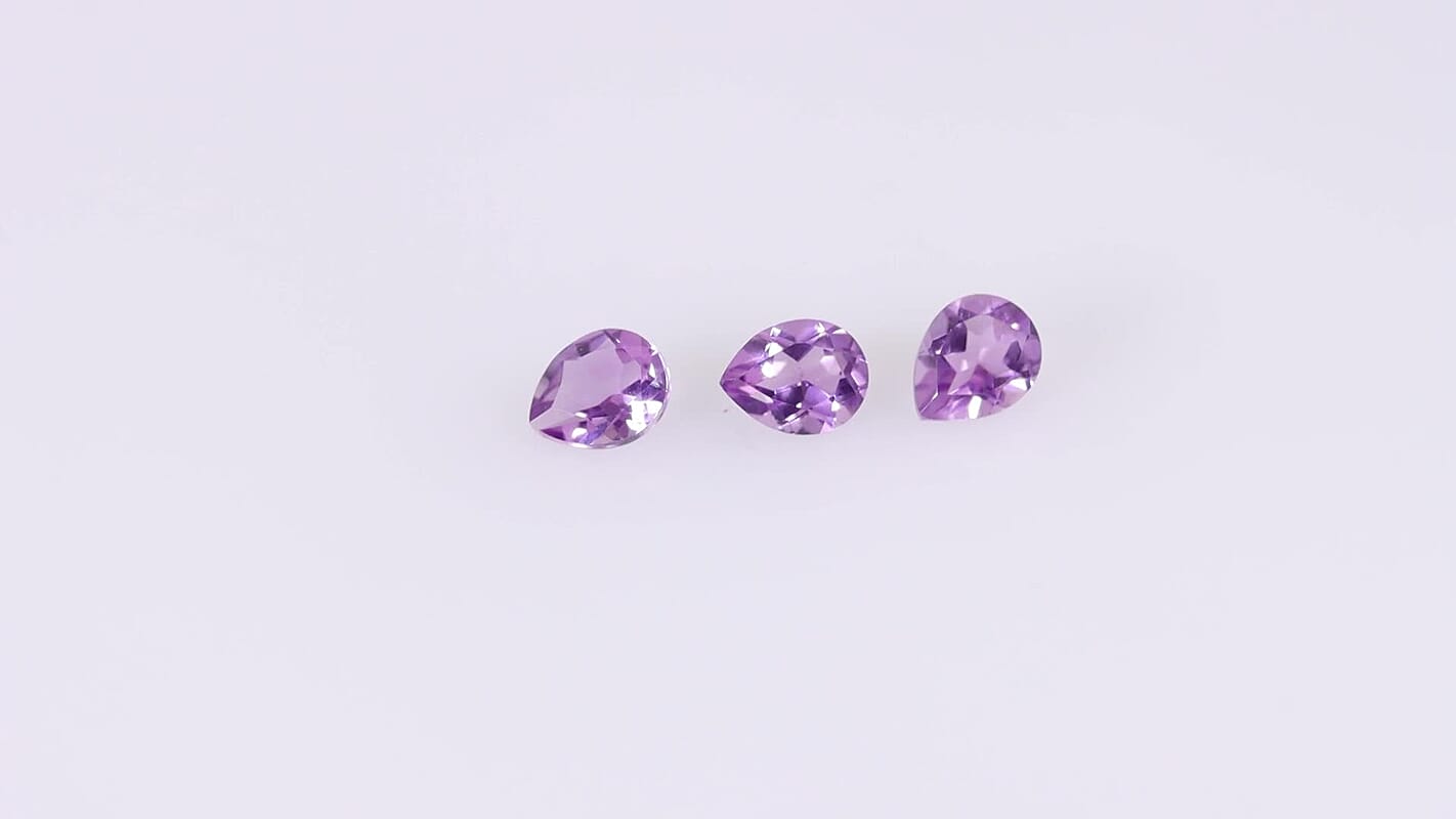 Bolivian Amethyst Set of 3 (Pear 5x4 mm) 0.81 ctw
