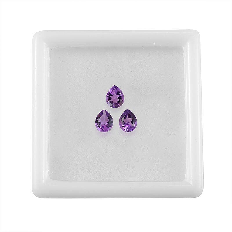 Bolivian Amethyst Set of 3 (Pear 5x4 mm) 0.81 ctw