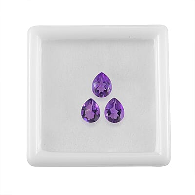 AA Bolivian Amethyst Set of 3 (Pear 5x4 mm) 0.80 ctw