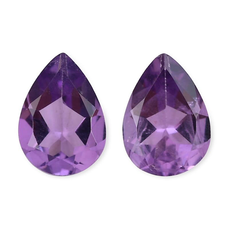 Bolivian Amethyst Set of 2 (Pear) 1.15 ctw