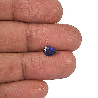 Lab Created Blue Sapphire Set of 2 (Pear 7x5 mm) 1.60 ctw