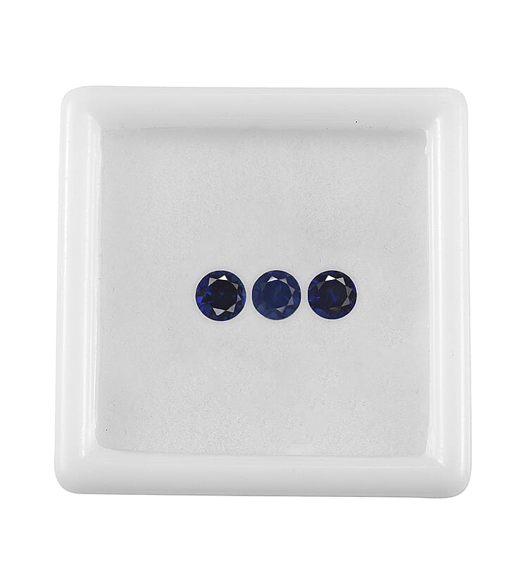 Lab Created Blue Sapphire Set of 3 (Rnd 5 mm) 1.97 ctw