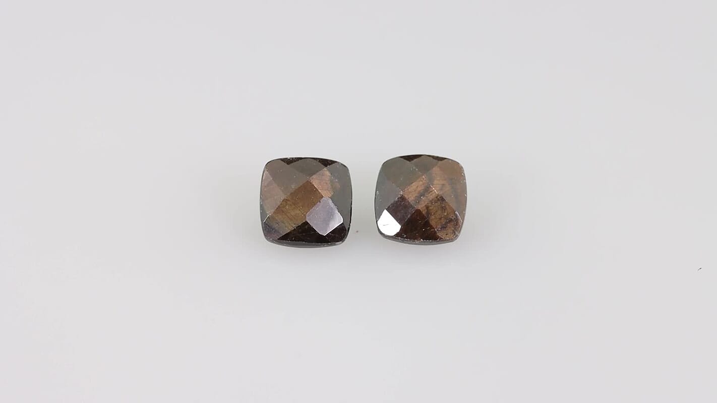 Chocolate Sapphire Set of 2 (Cush 7x7 mm) 2.09 ctw