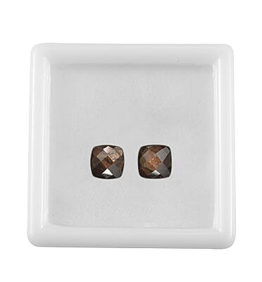 Chocolate Sapphire Set of 2 (Cush 7x7 mm) 2.09 ctw