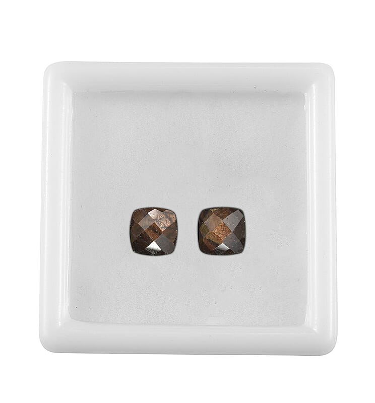 Chocolate Sapphire Set of 2 (Cush 7x7 mm) 2.09 ctw