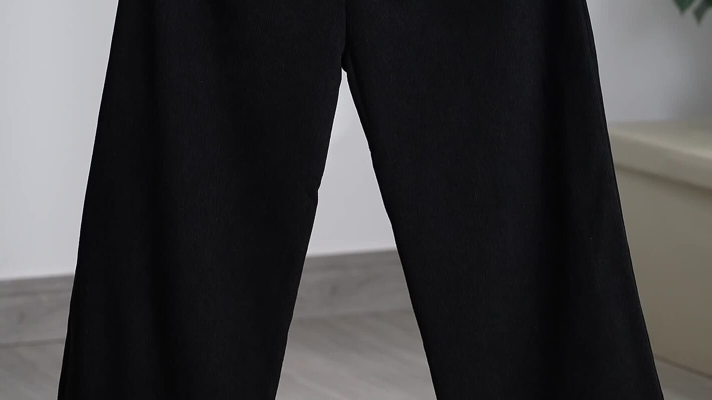 La Marey Black with Lining Wide Leg Pajama Pants - One Size Fits Most