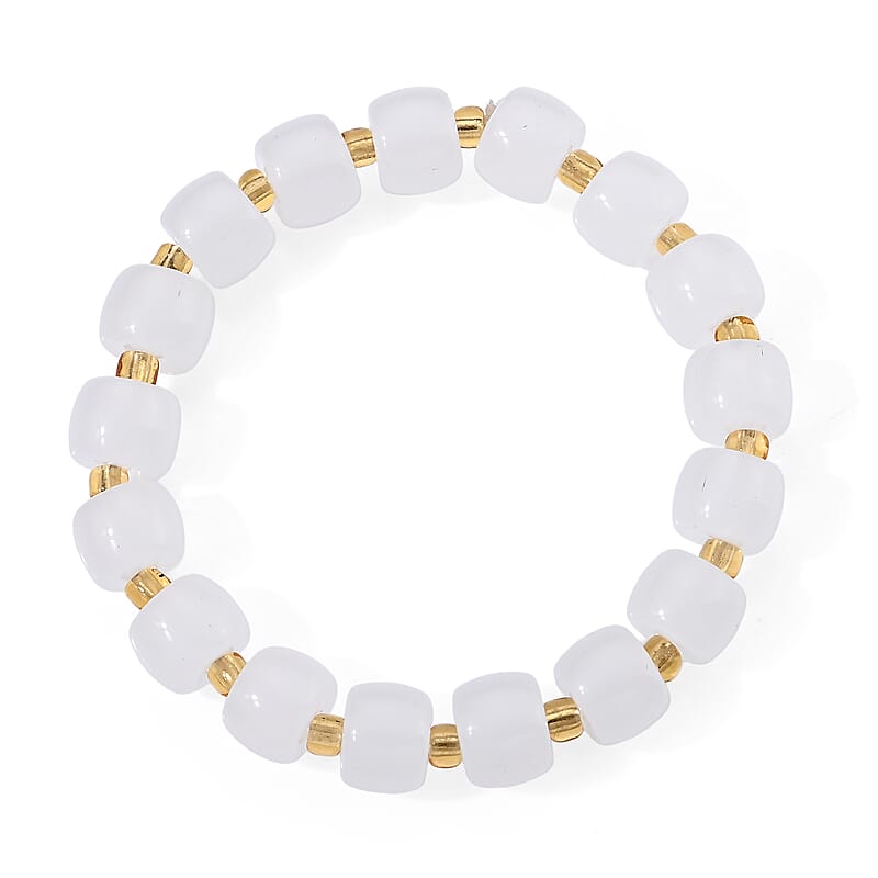 Nephrite 110.00 ctw Beaded Stretch Bracelet