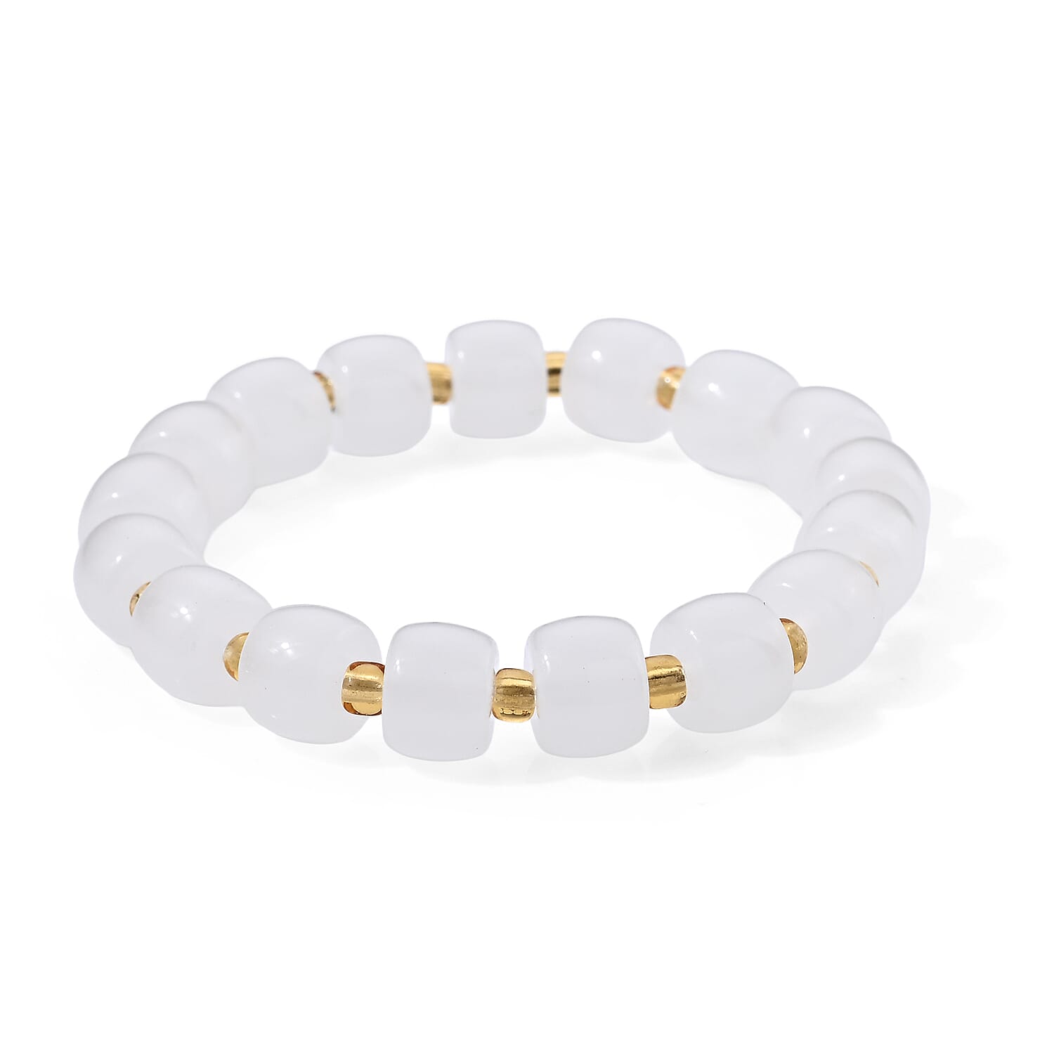 Nephrite 110.00 ctw Beaded Stretch Bracelet