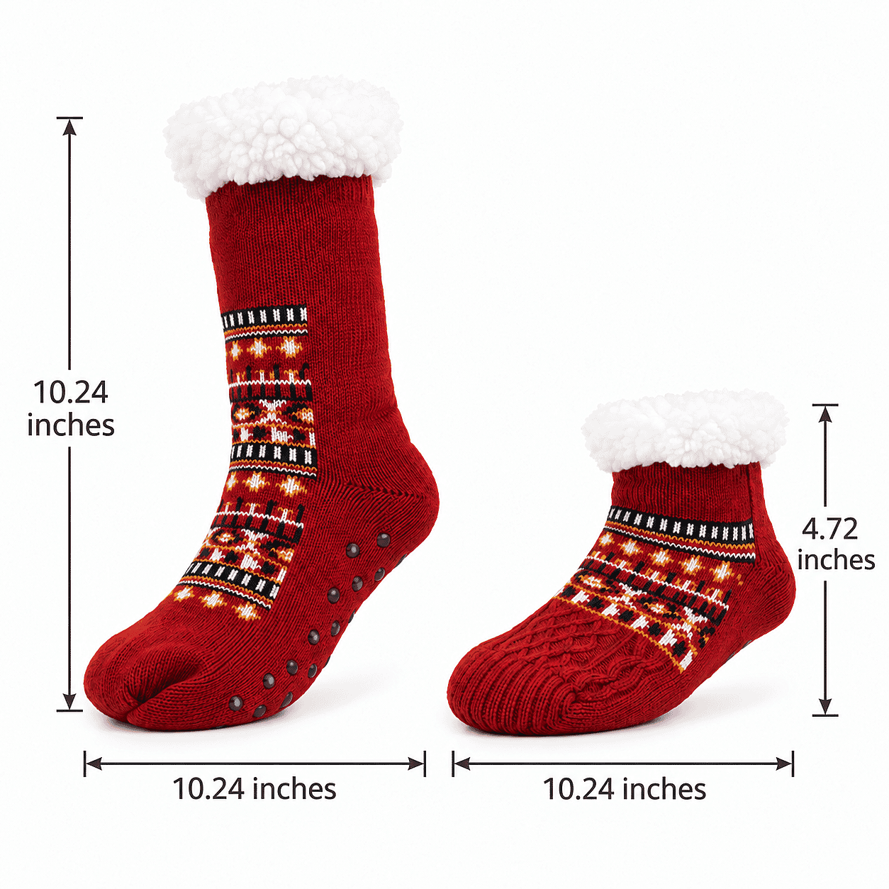 La Marey Bold Red and Black Set of 2 Non-Slip Floor Socks with Brand Logo
