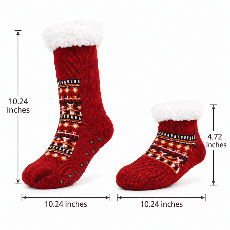 La Marey Bold Red and Black Set of 2 Non-Slip Floor Socks with Brand Logo