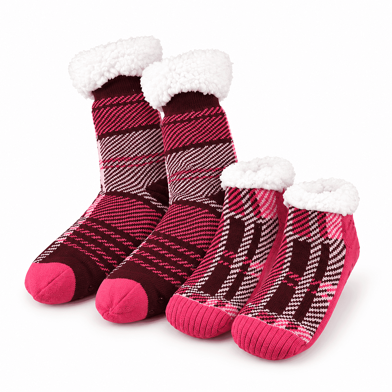 La Marey Bold Red and Black Set of 2 Non-Slip Floor Socks with Brand Logo