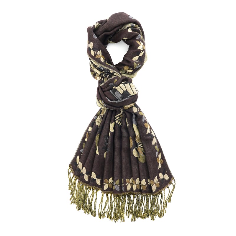 La Marey Black Woven Texture Jacquard Scarf