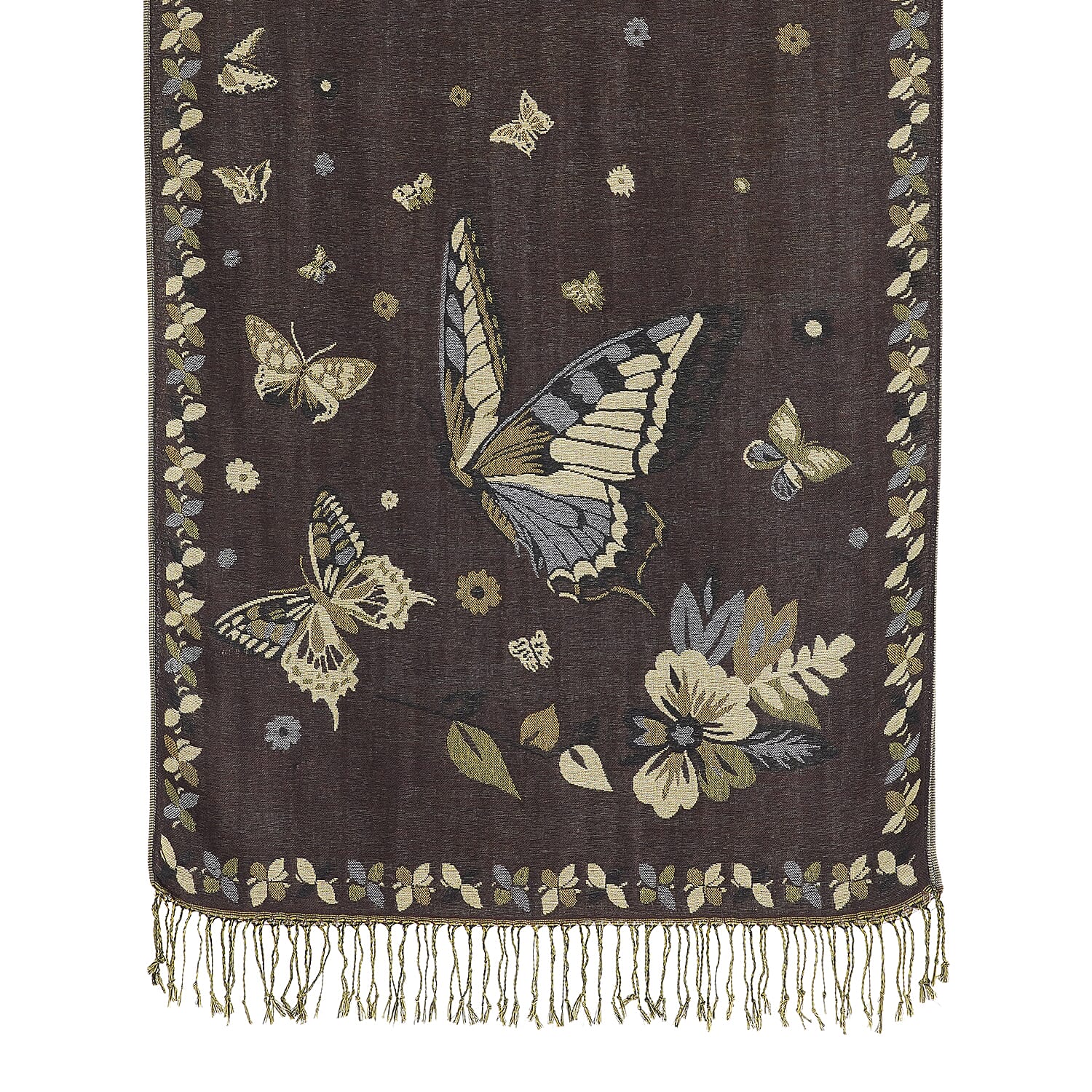 La Marey Black Woven Texture Jacquard Scarf