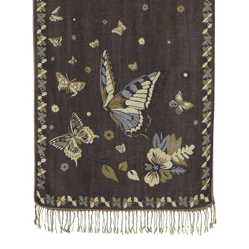 La Marey Black Woven Texture Jacquard Scarf