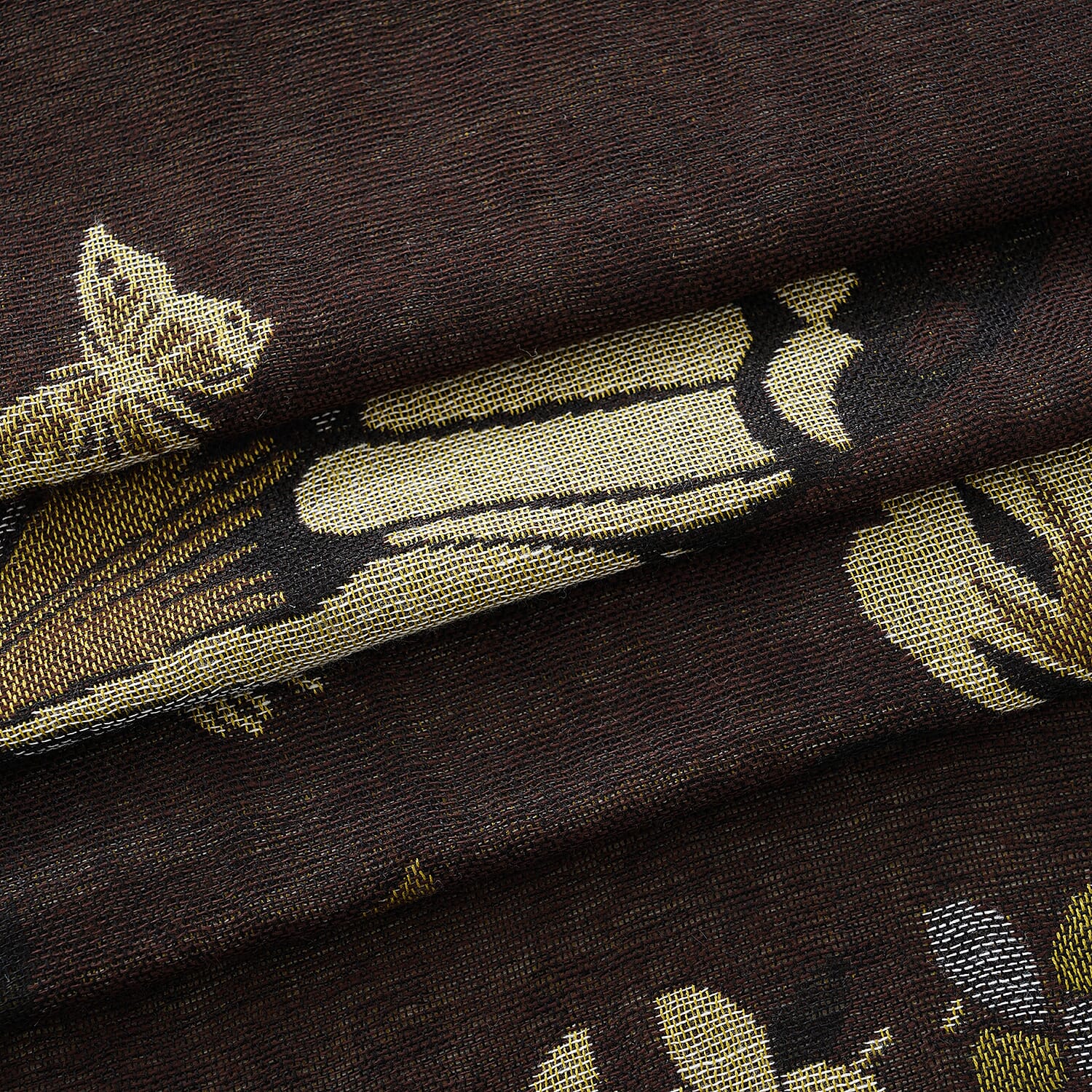 La Marey Black Woven Texture Jacquard Scarf