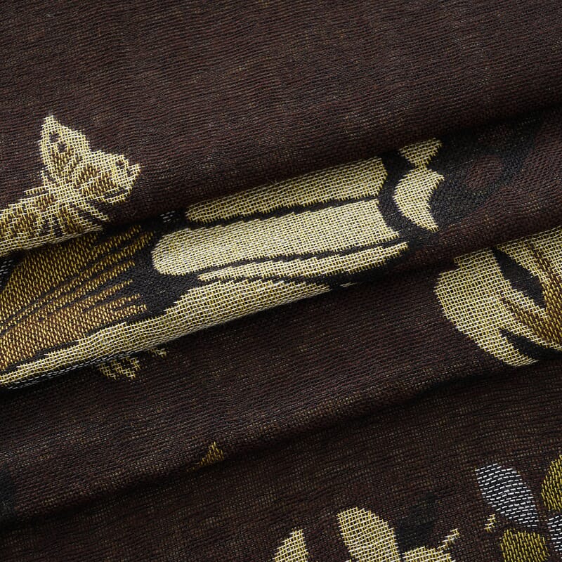 La Marey Black Woven Texture Jacquard Scarf