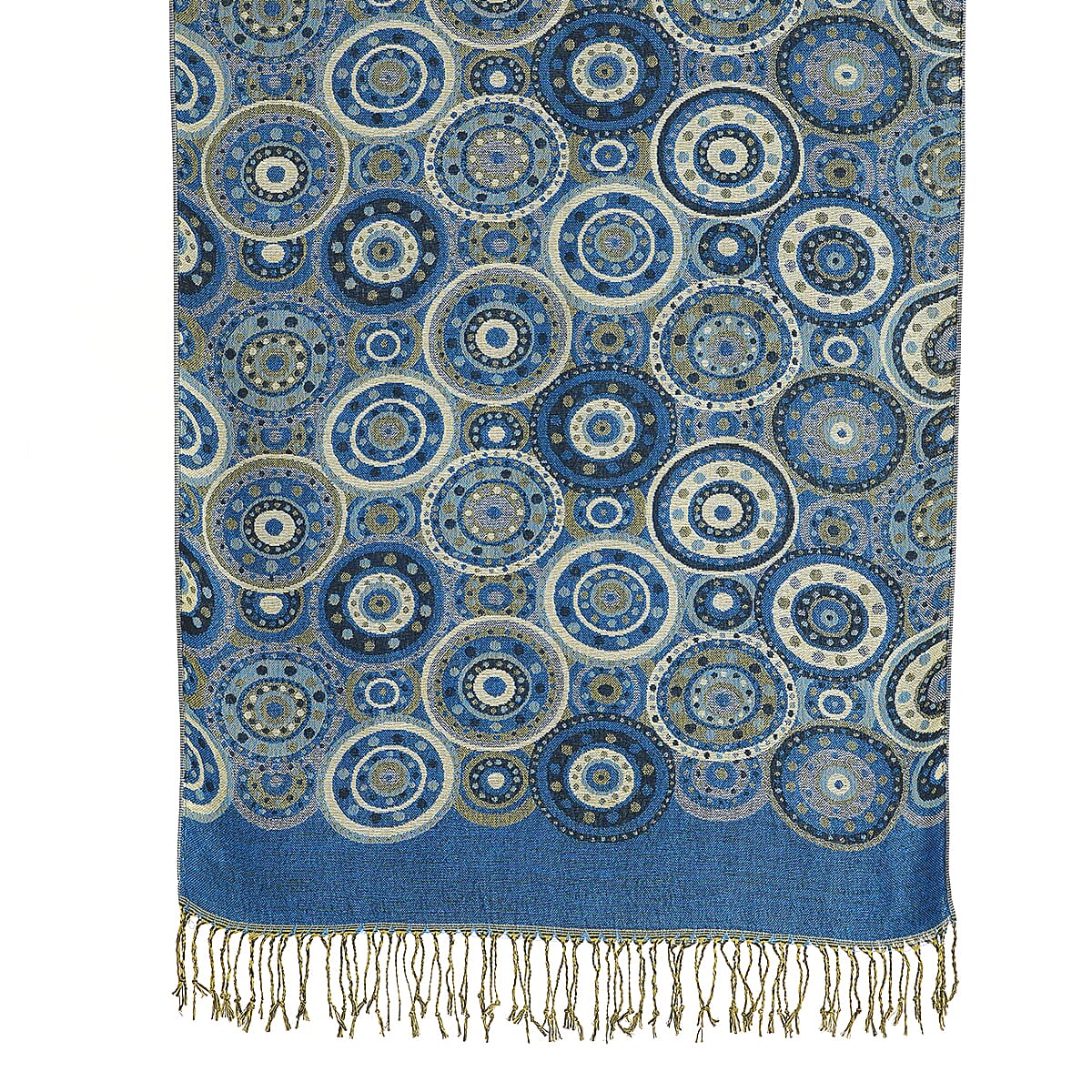 La Marey Blue Jacquard Scarf