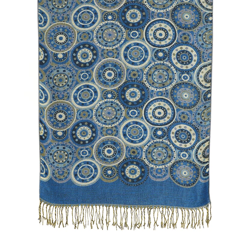La Marey Blue Jacquard Scarf