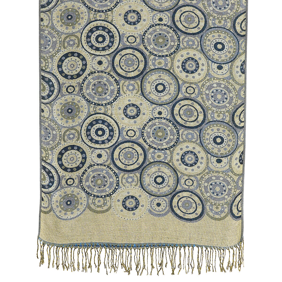La Marey Blue Jacquard Scarf