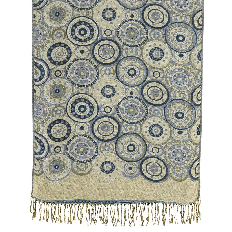 La Marey Blue Jacquard Scarf