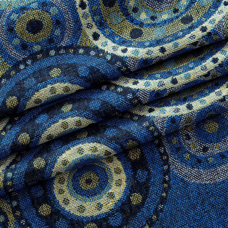 La Marey Blue Jacquard Scarf