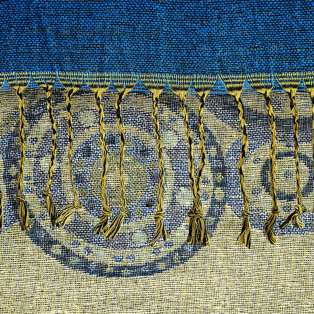 La Marey Blue Jacquard Scarf