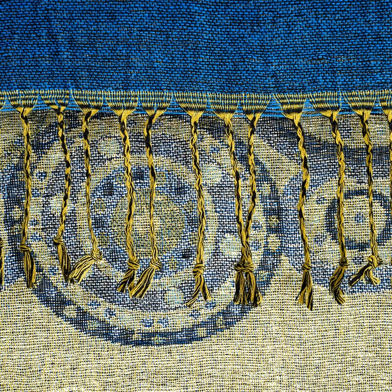 La Marey Blue Jacquard Scarf